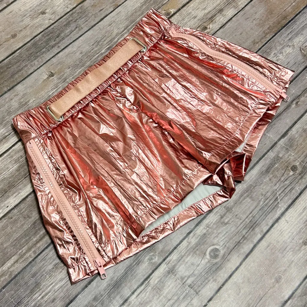 Beach Riot Sport Rose Gold Elastic Waistband Zipper Mesh Inserts Shorts Small - Image 4