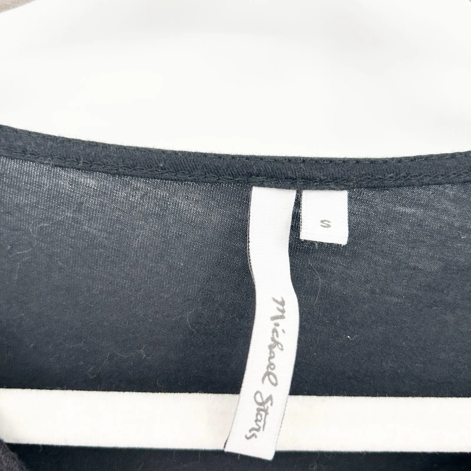 Michael Stars Womens Edgy Minimalist Supima Leather Long Sleeve Top Size S Black - Image 3