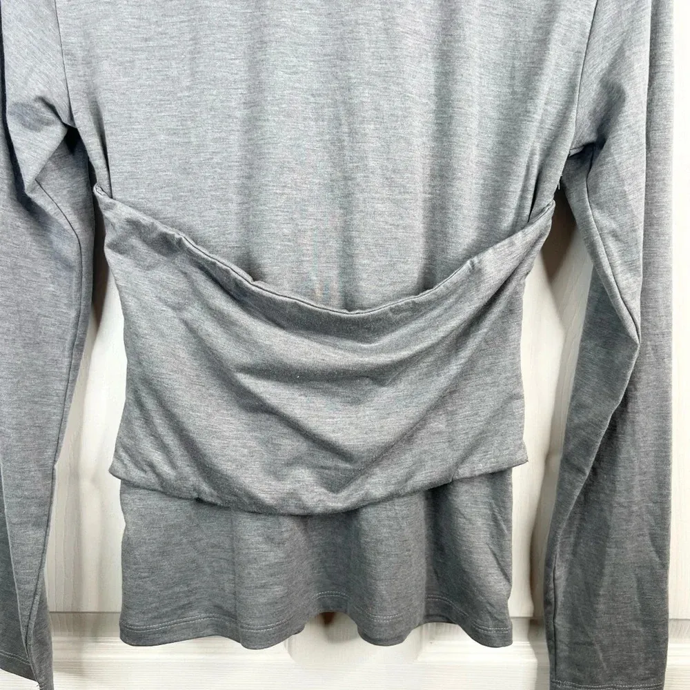 Vero Moda Women's Nelly Gray Long Sleeve Corset Blouse Size S Casual NWOT - Image 7