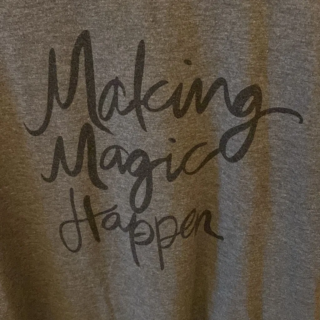EUC Disney-Themed Making Magic Happen Grey Tee Shirt, Size Medium - Image 2