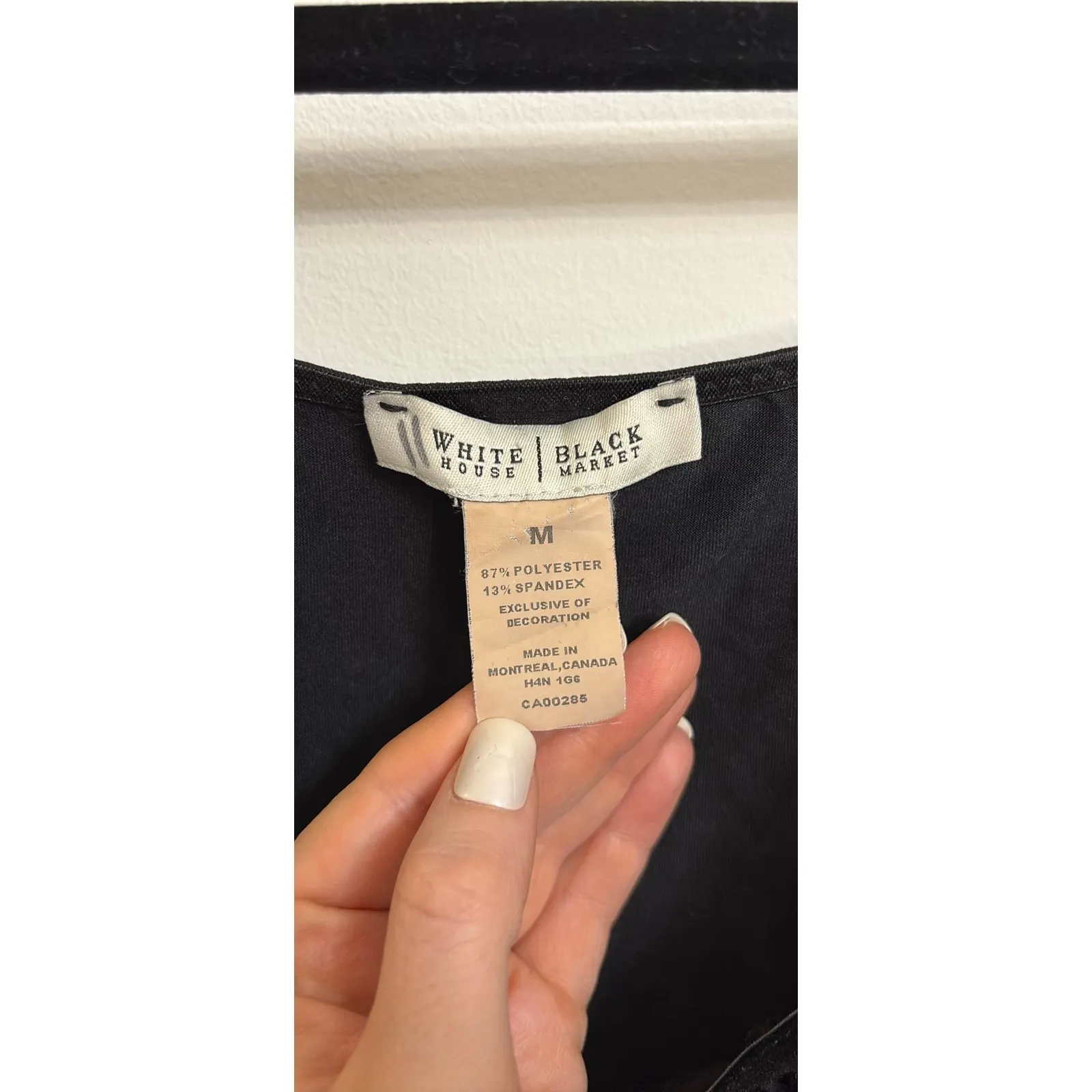 White House Black Market Tank Top Womens Medium Black Velvet Floral Damask - Image 4