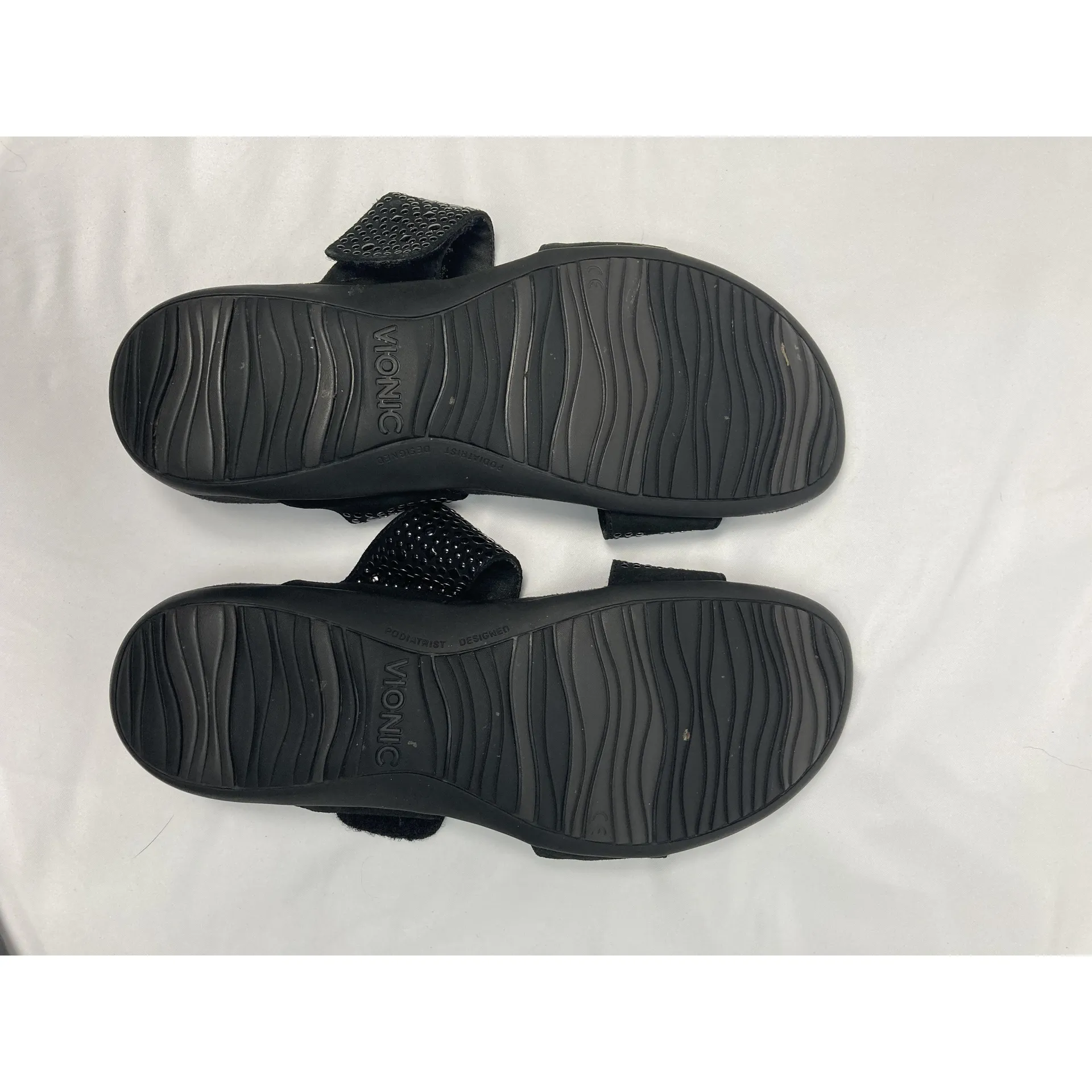 Vionic  Black‎ Double Strap Rhinestones Slide Sandals Sandals US 8.5(?) - Image 2