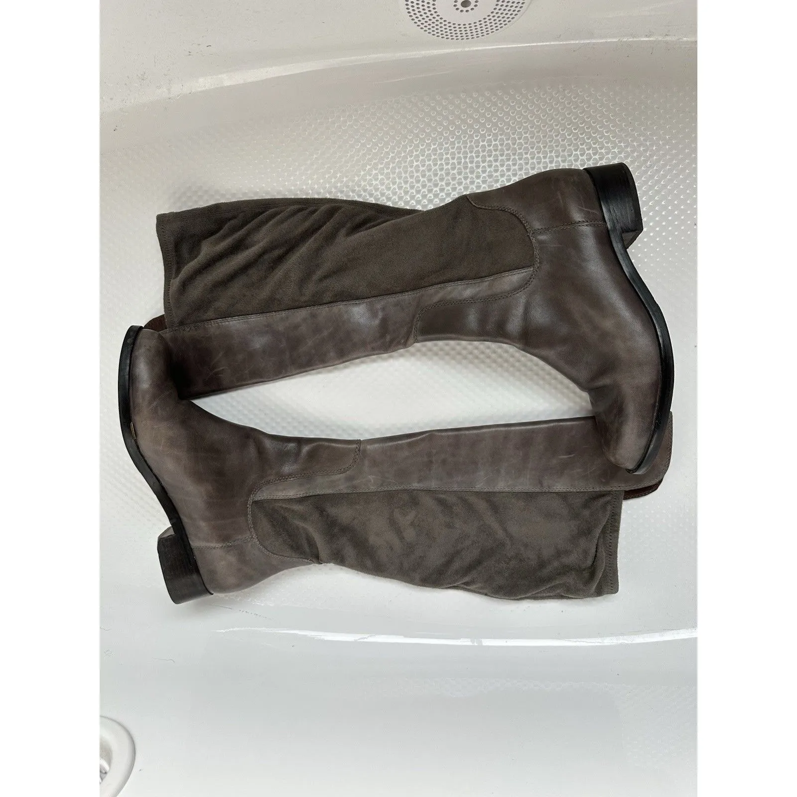 Cole Haan Riding Boot Women’s 8 1/2 Knee High Low Heel Taupe Brown Equestrian - Image 3