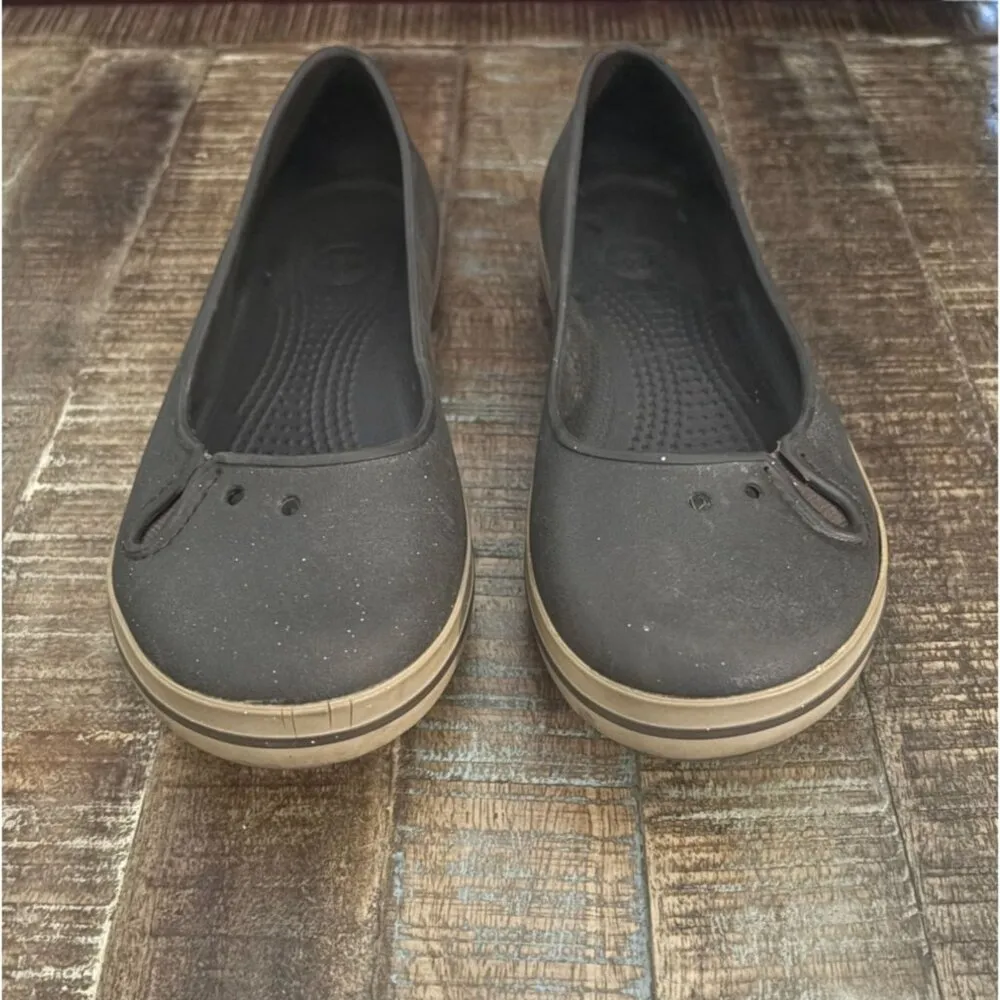 Ladies Crocs Flat Ballerina Crocband Slip-On Casual Flats Brown Size 6 - Image 4