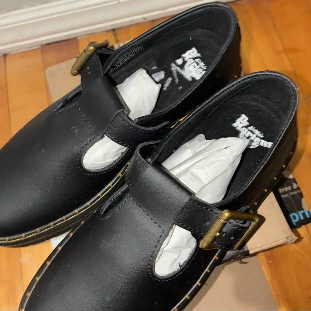 Dr. Martens Zavala Mary Jane Shoes Black Leather Buckle EU 37 Women 6 - Image 7