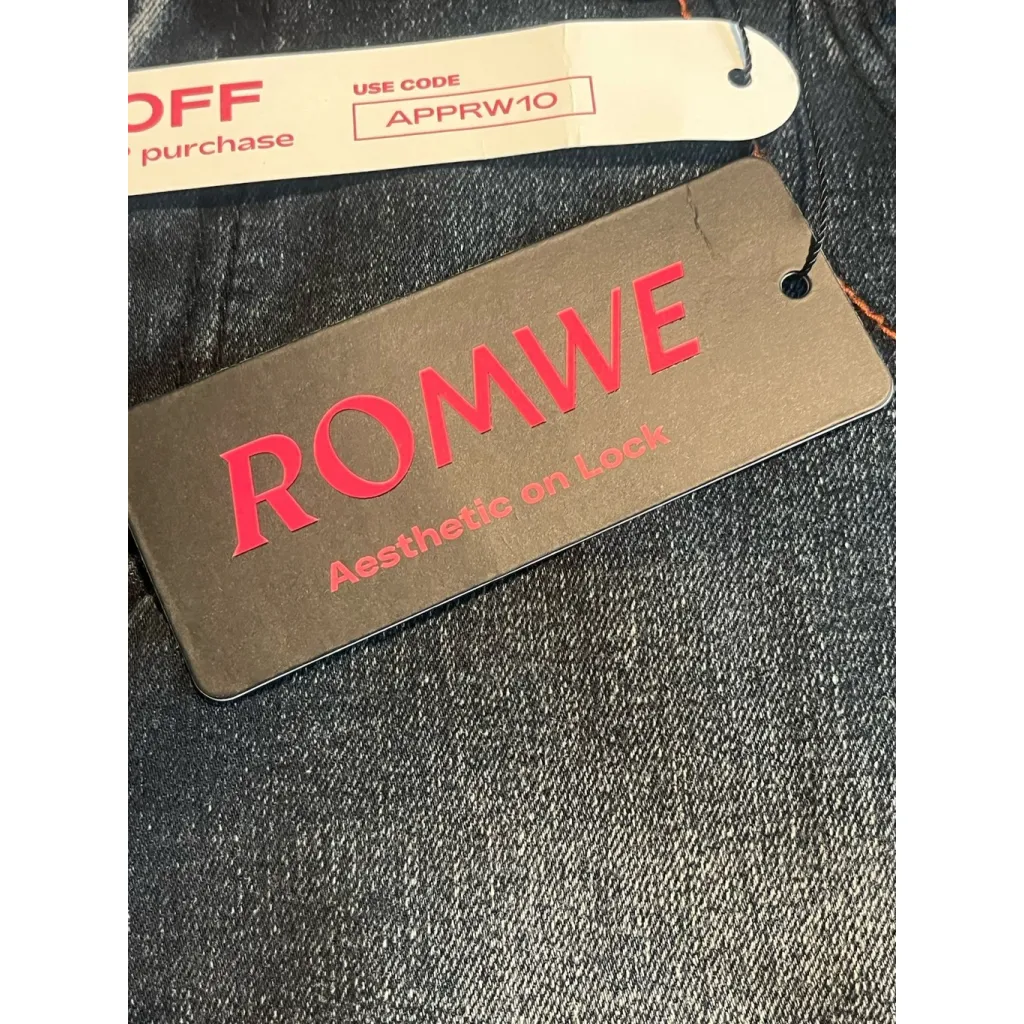 ROMWE Denim Shorts Womens Size 3XL Fallen Angel Embroidered Cut Off Jean Shorts - Image 7