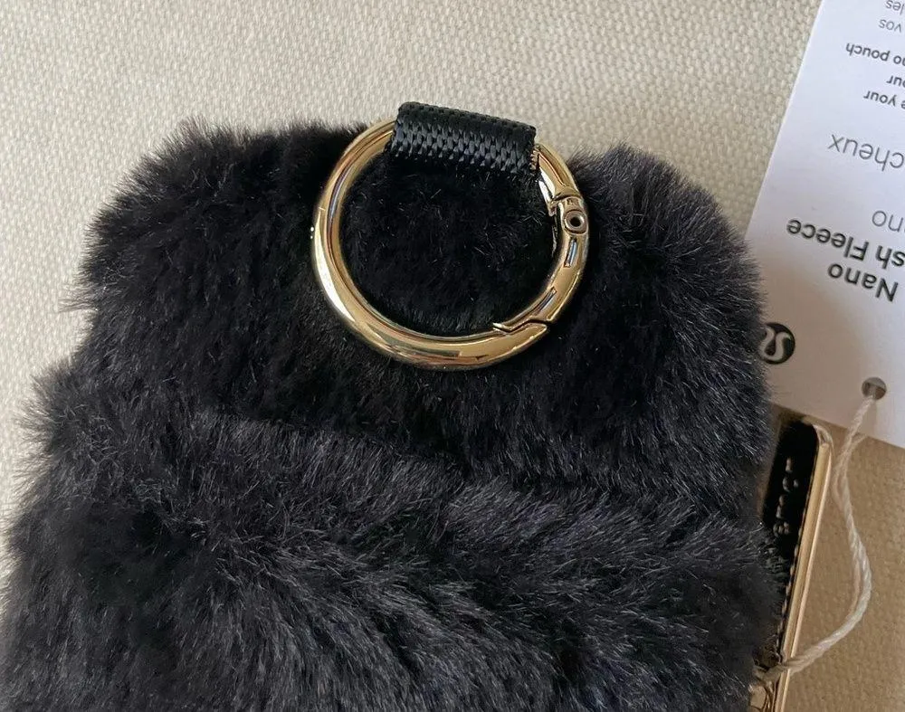 Clippable Nano Pouch *Plush Fleece - Black/Gold - Image 8