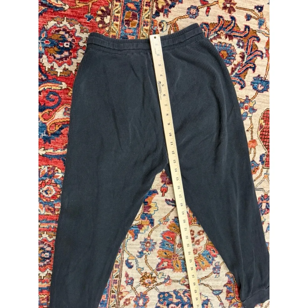 Reformation Jeans Waffle Knit Joggers Black Thermal Lounge Pants XS - Image 8