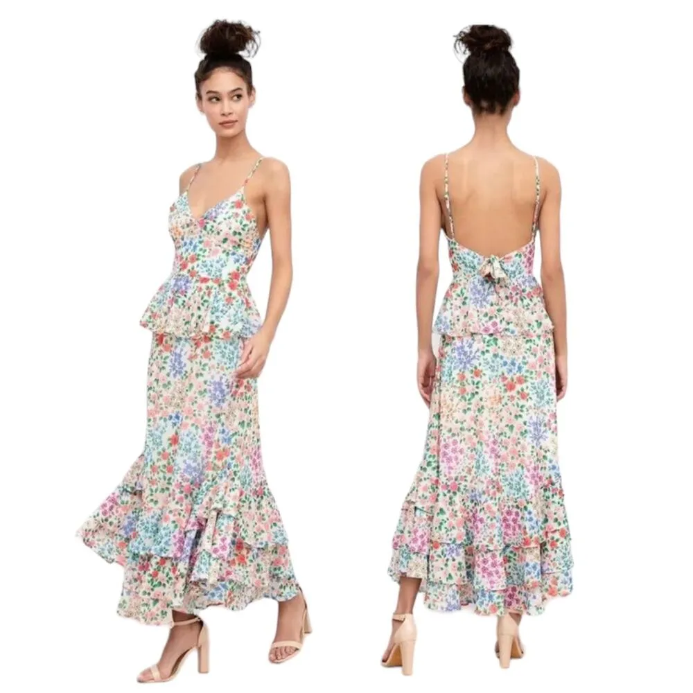 Yumi Kim Kaia Floral Printed Ruffle Maxi Dress Kingston Garden Size 2 - Image 3