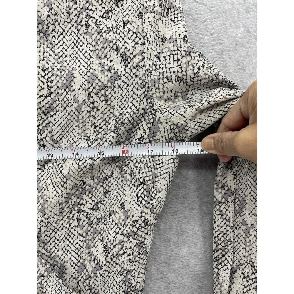 Ann Taylor Women's Blouse Surplice Snake Print Long sleeve Size 4 Gray Peplum - Image 11