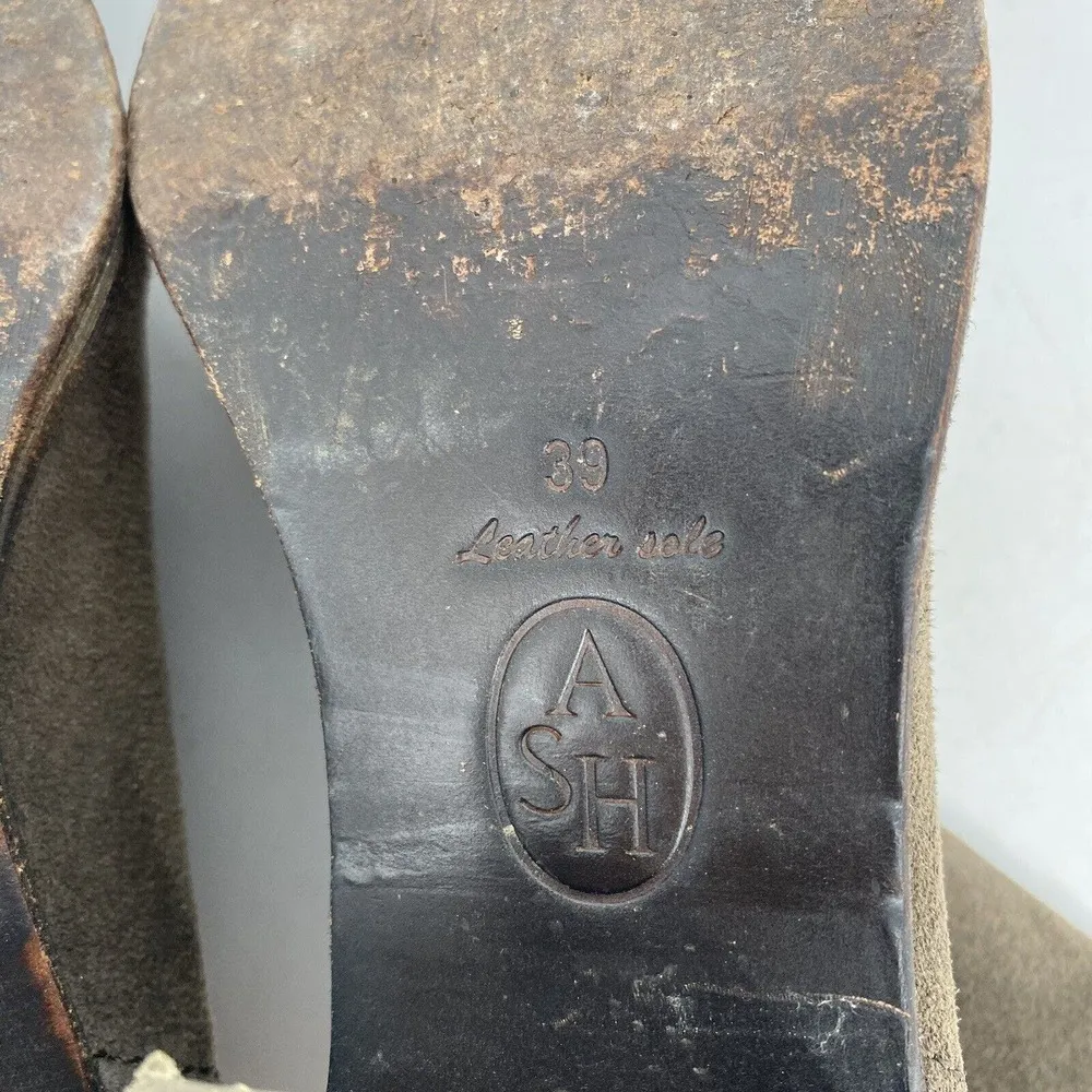 ASH Western Style Ankle Booties Suede Gray Womens Size 39 - Image 5