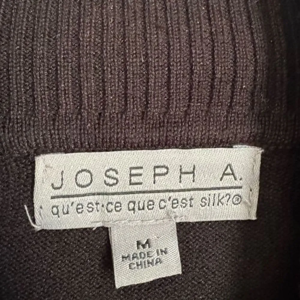 Joseph A Womens Black Ruffle Collar Long Sleeve Turtleneck Sweater sz M Feminine - Image 7