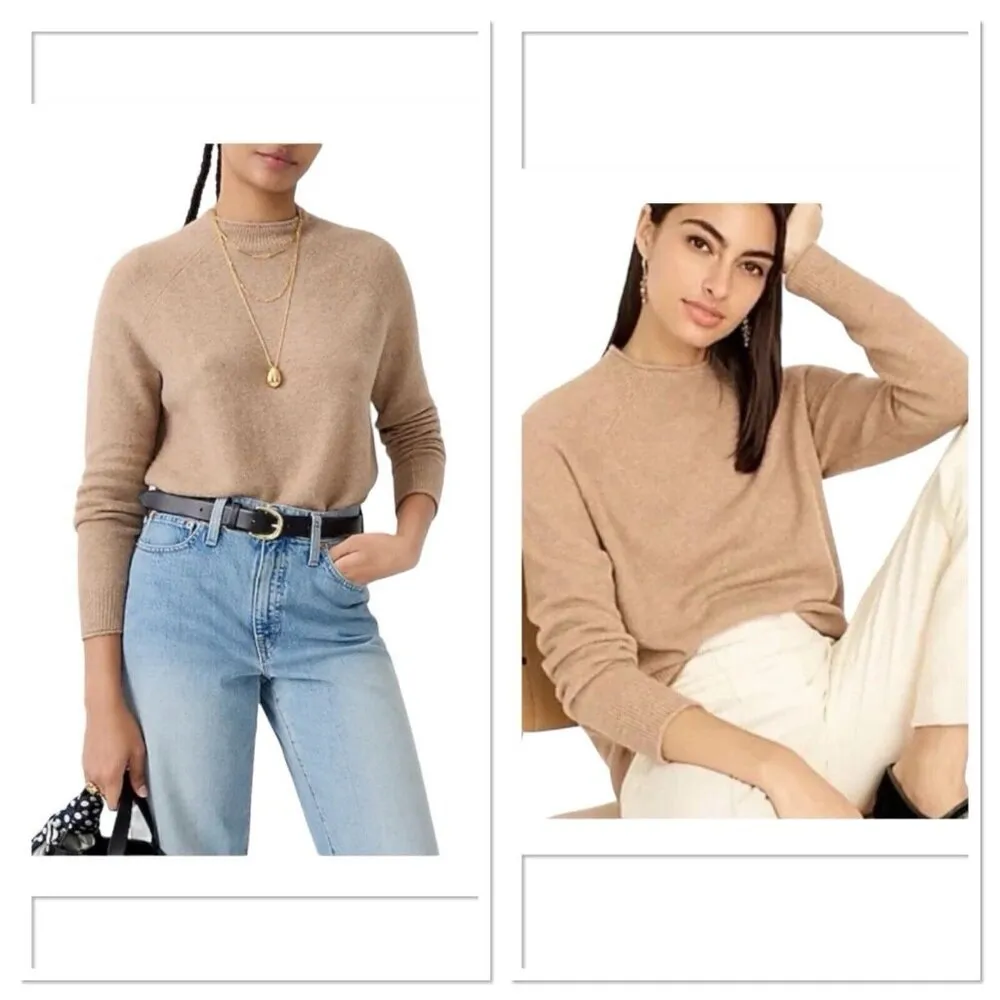 J. Crew Rollneck Sweater Supersoft Yarn Wool Alpaca Blend Small New Brown Hole‎ - Image 2