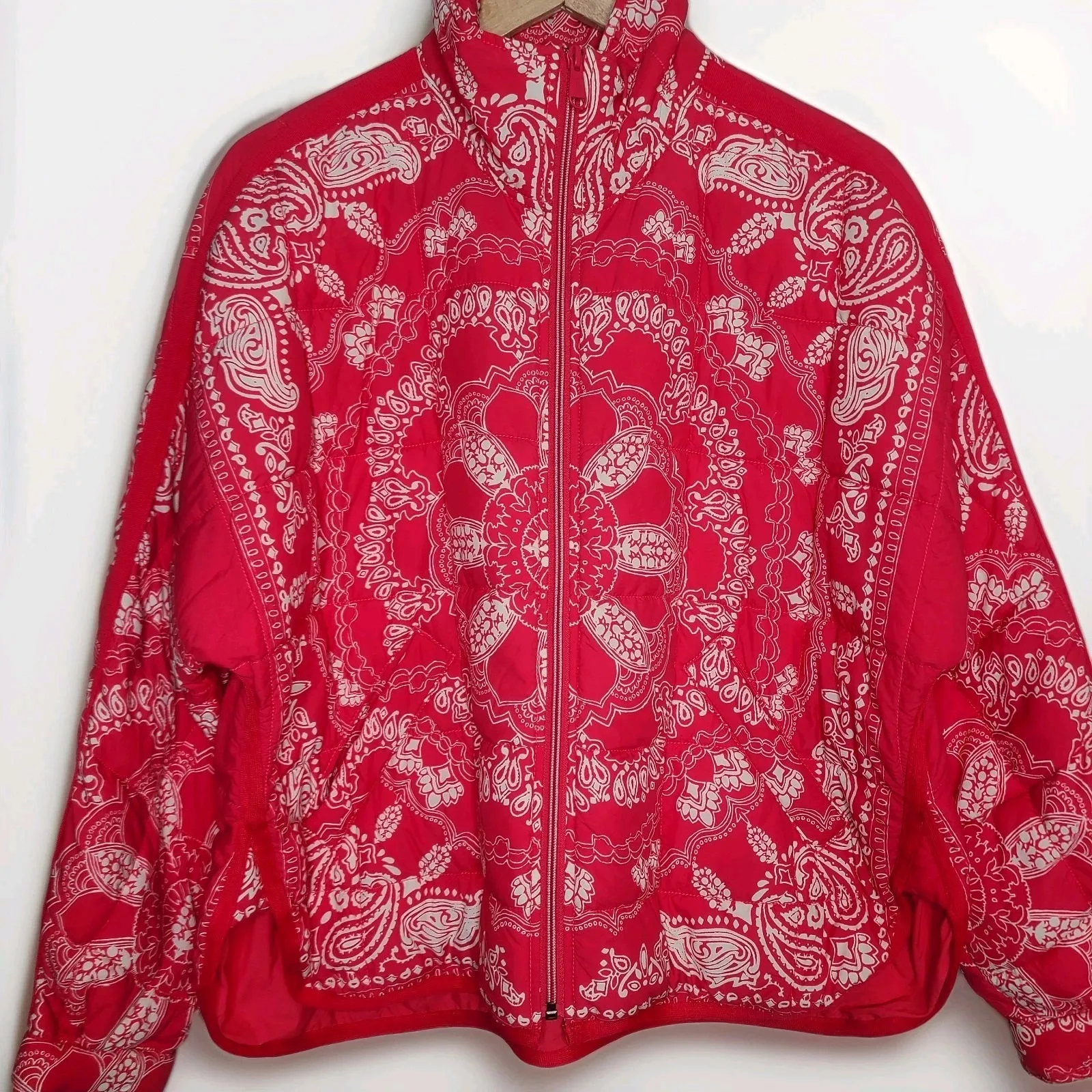 Free People Movement Pippa Packable Puffer Jacket Size Small Pink Bandana Pink - Image 2