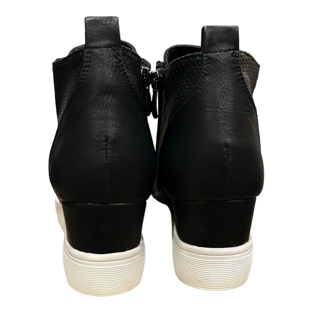 Journee Collection Clara Wedge Sneaker Size 9.5 Women’s Black NEW - Image 9