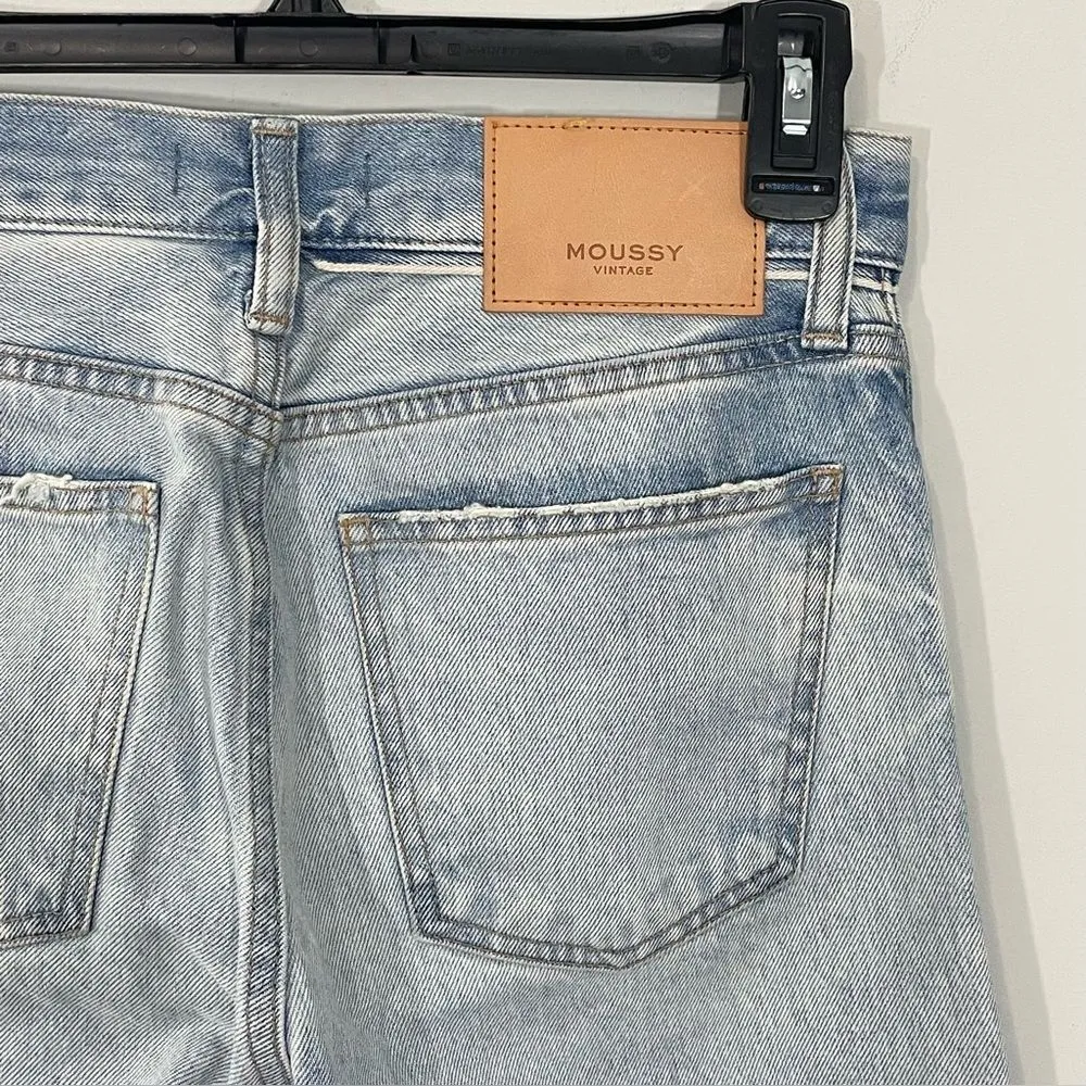 MOUSSY Vintage MV 111‎ Light Blue Naval Tapered Mid Jeans 540FSC11 - Image 4