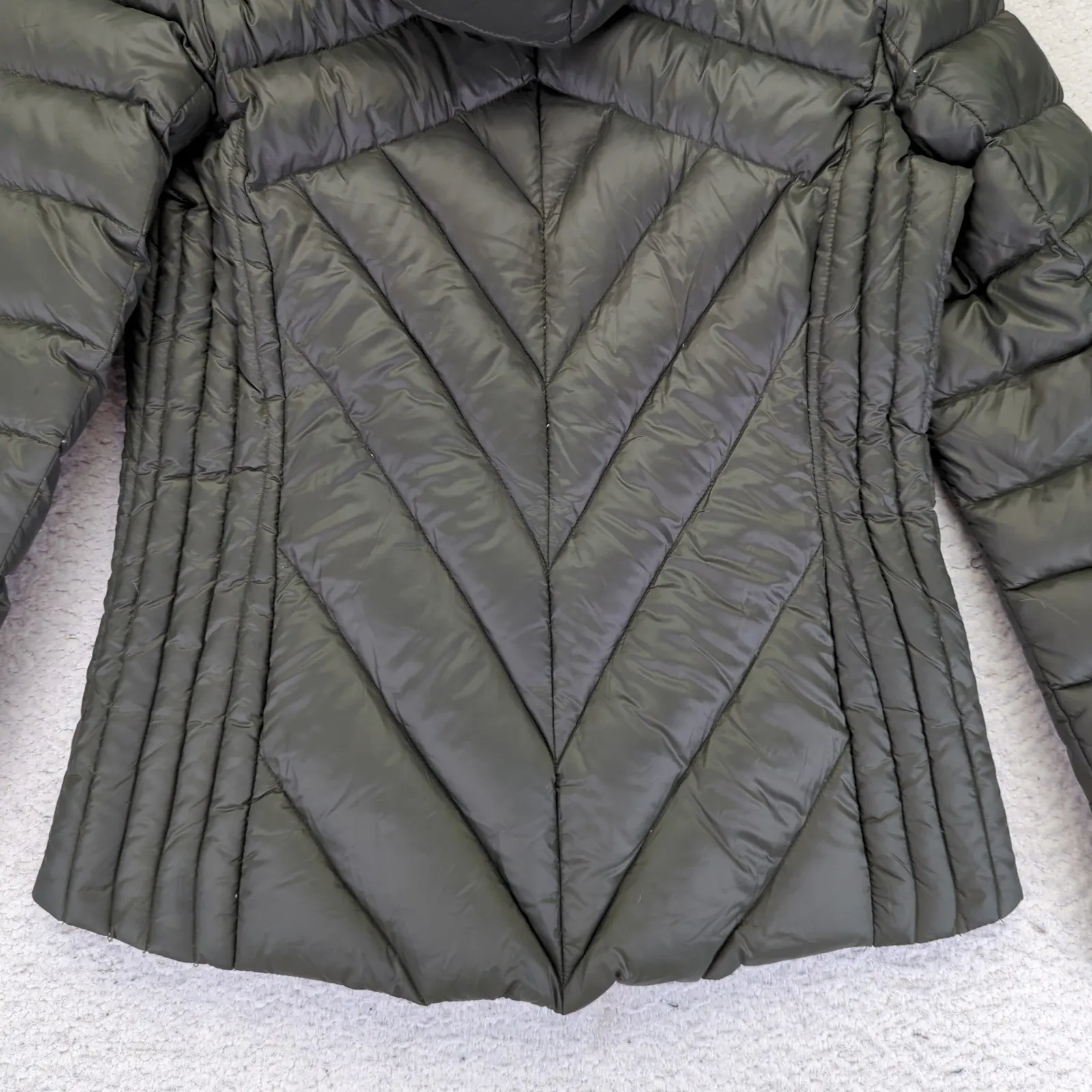 BCBG MAXAZRIA Womens Green Packable Down Hooded Jacket Puffer Lightweight Medium - Image 10