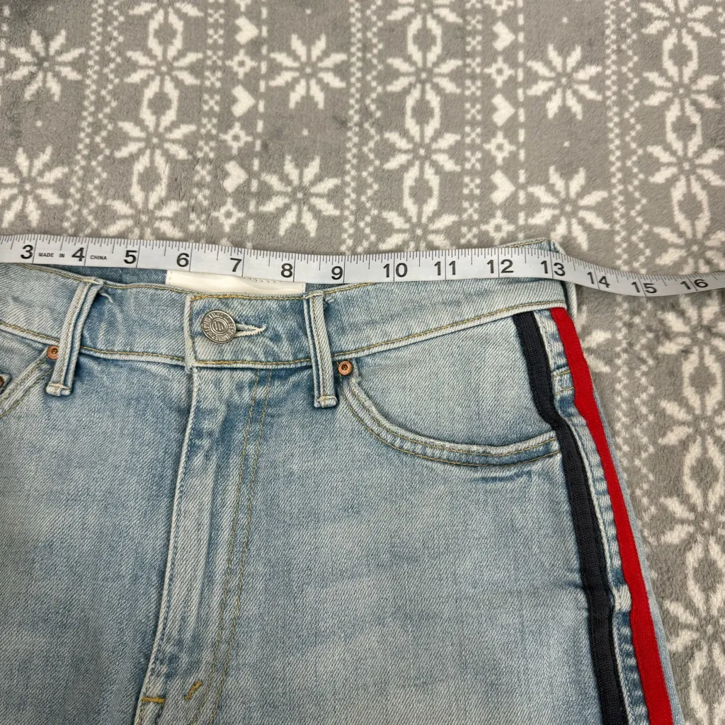 NWOT MOTHER‎ Superior Easy Does It Shorts Thanks Again Racer Wash Size 23 Blue - Image 12