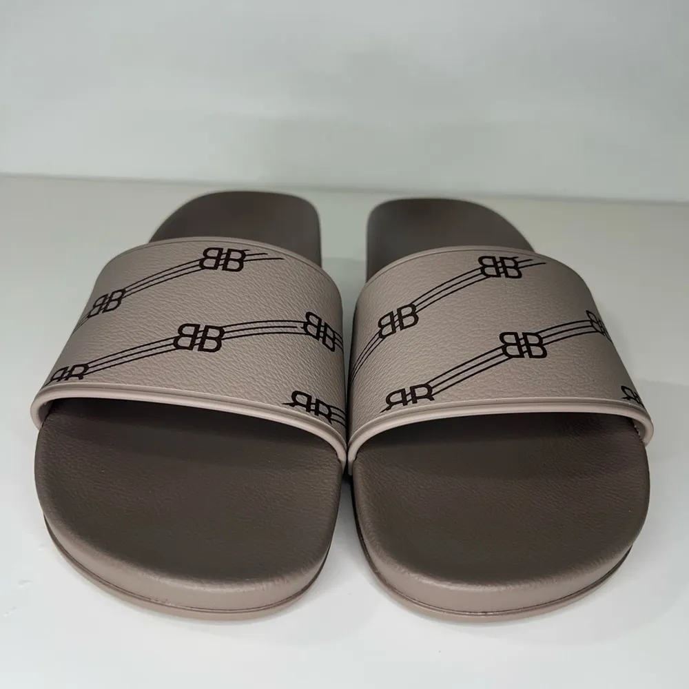 Balenciaga Pool BB Rubber Logo BB Wedge Slide Sandal Clog - Image 4