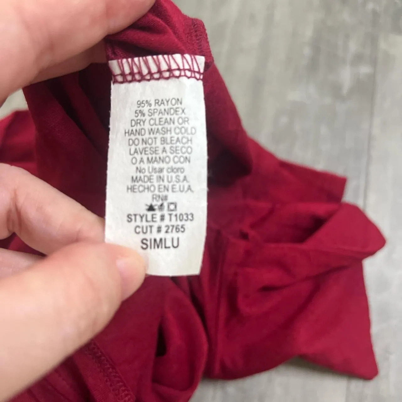 Cropped Long Sleeve TShirt Red Size Small - Image 4