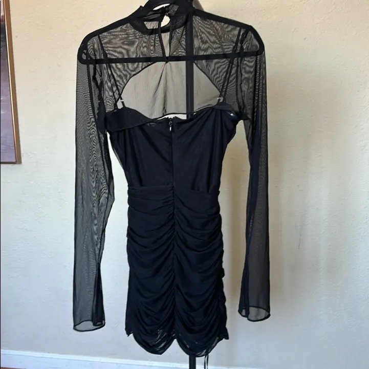 House of CB Cecilia Black Mesh Cutout‎ Mini Dress Size L NWOT - Image 6