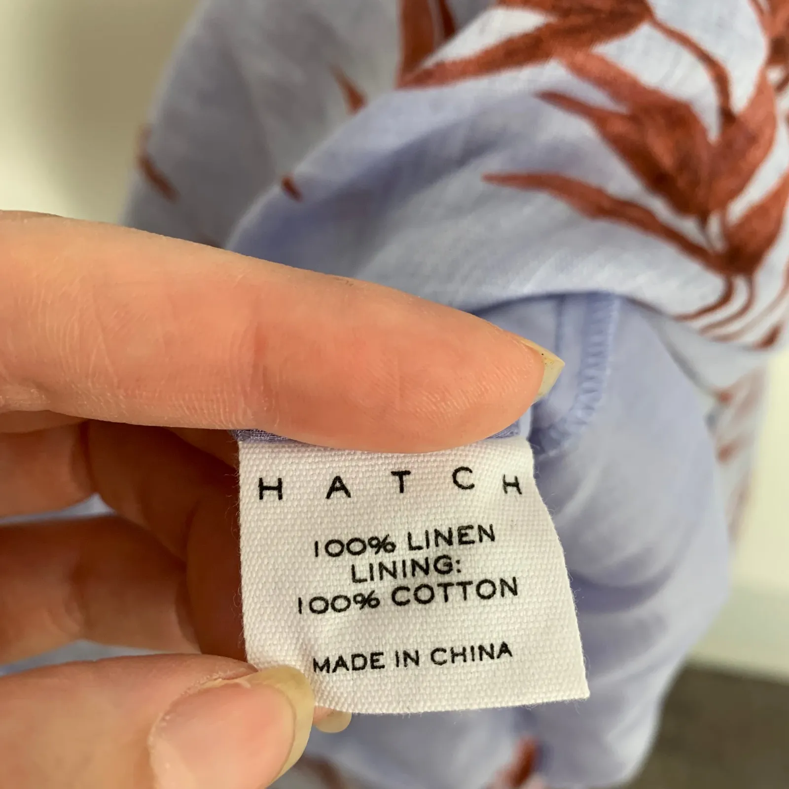 Hatch The Linen Riviera Dress Heron Print Blue Red Floral One Size Maternity - Image 12