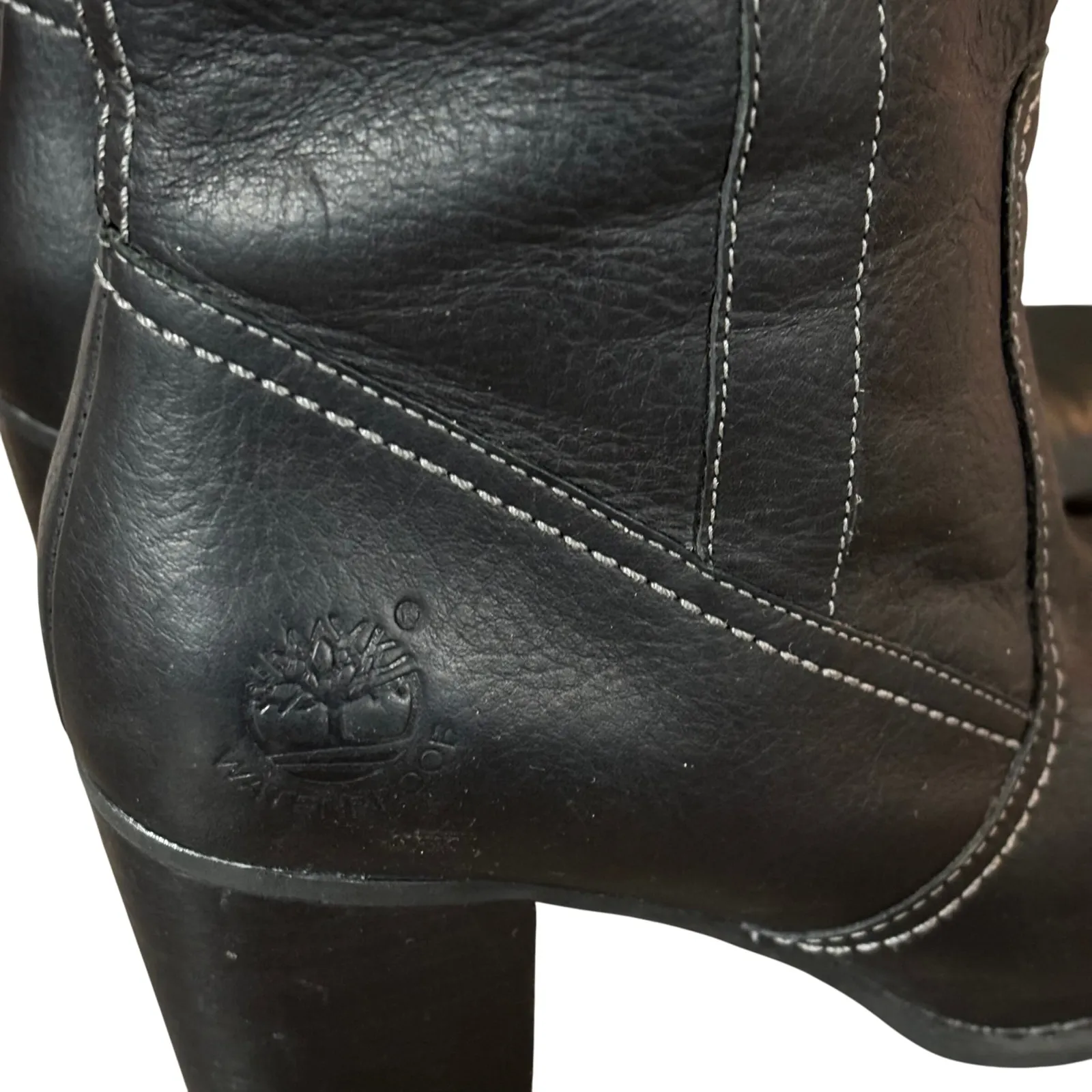 Timberland Rudston Earthkeeper Boots Sz 7.5 Black Leather Waterproof Western - Image 4