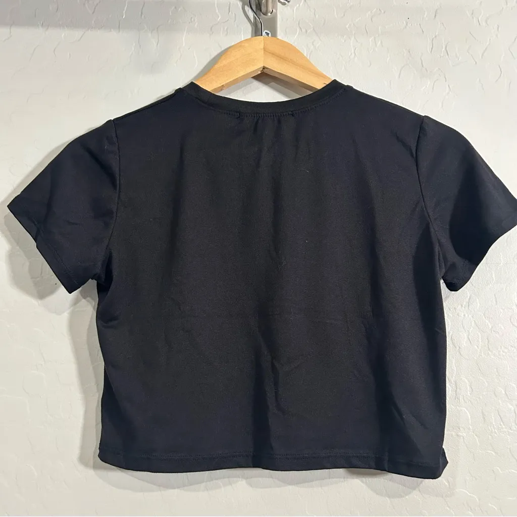 Honey Collection Black Cherry Graphic Crop Top Women’s Small Sweet Cherries Tee - Image 2