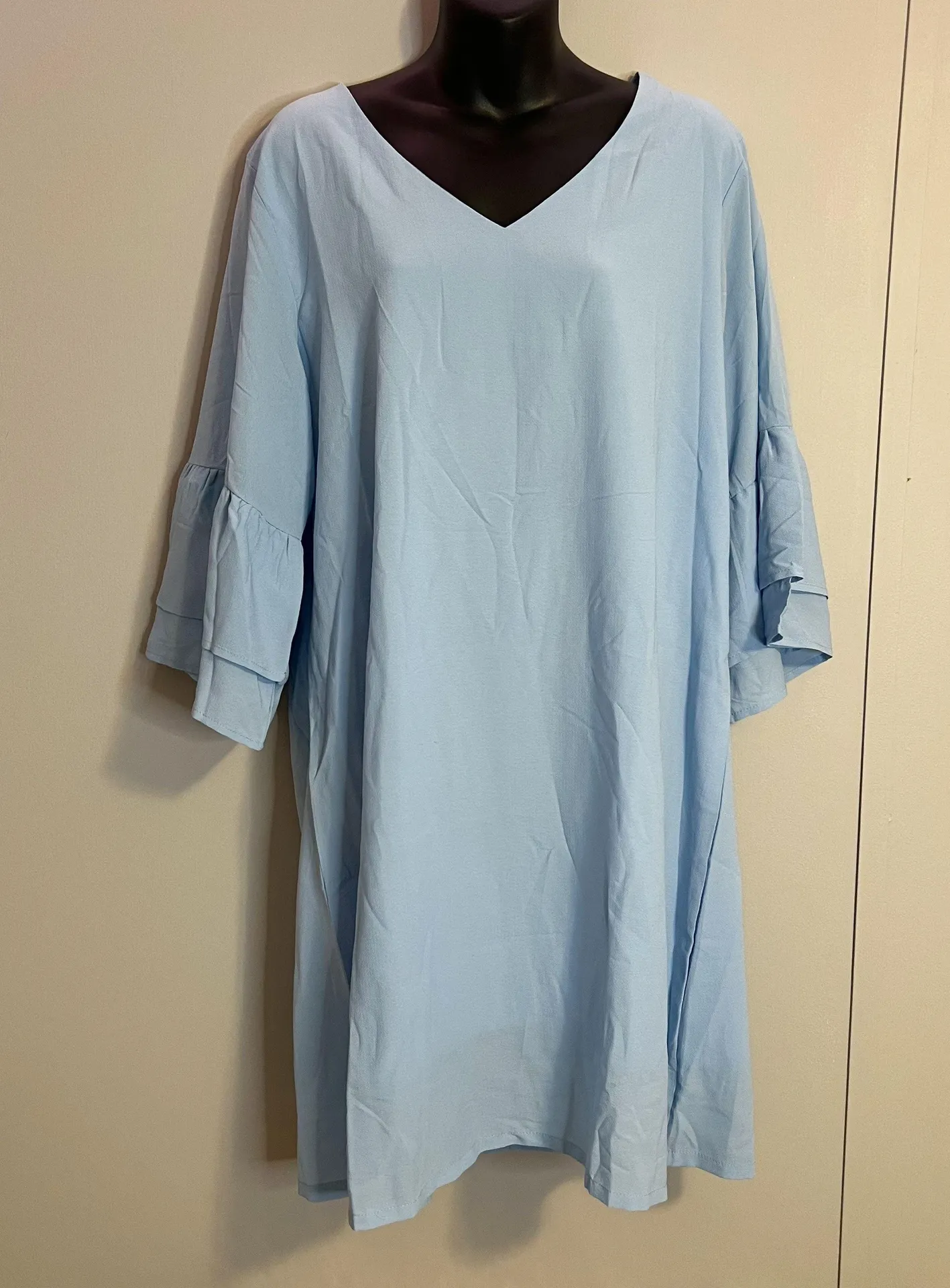 Women's Dress V-Neck Bell Sleeve Shift Dress XL - Image 2