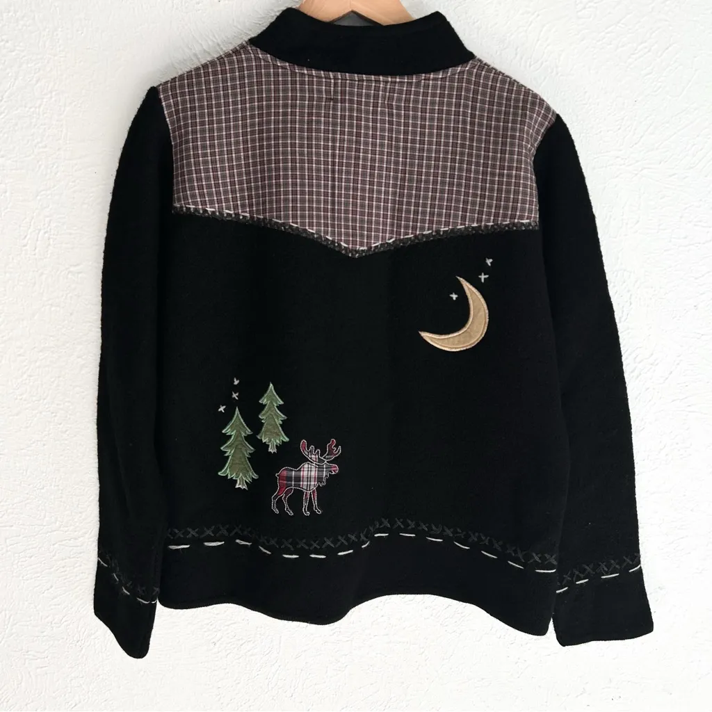 Coldwater Creek Y2K Wool Jacket Embroidered Whimsigoth Cottagecore Christmas - Image 3