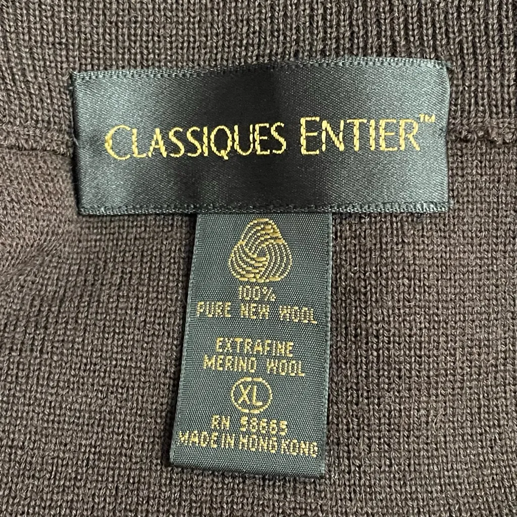 Classiques Entier Pony Brown Merino Wool Maxi Skirt XL Pull On Elastic Waist VTG - Image 10