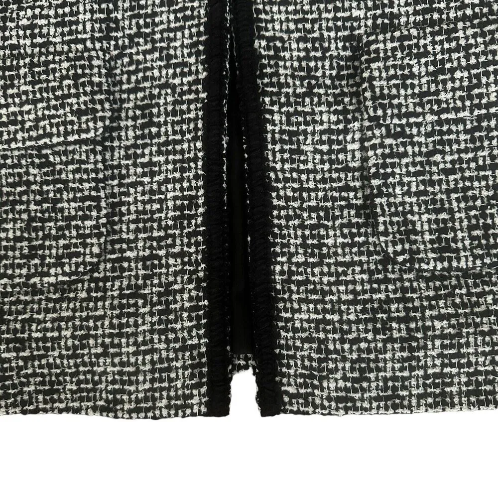NEW Express $128 White Black Tweed Jacket Blazer Cropped 3/4 Sleeve Women’s 10 - Image 3