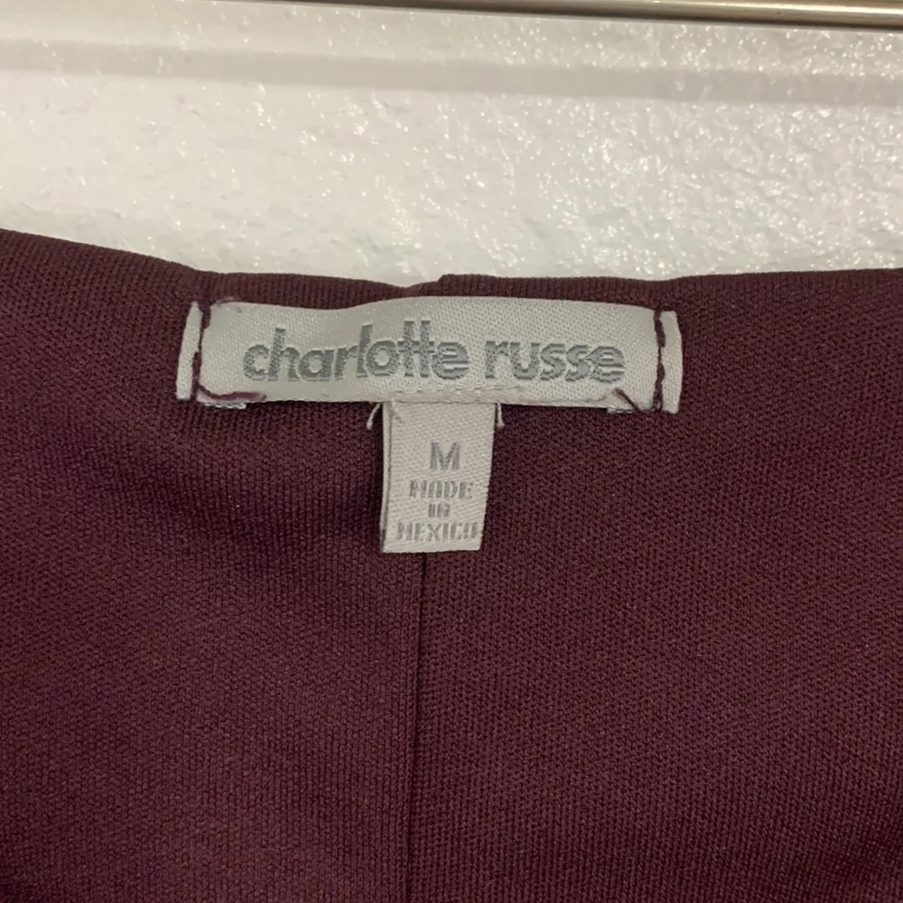 Charlotte Russe Plum Purple Fitted Asymmetrical Halter Mini Dress Size M - Image 7