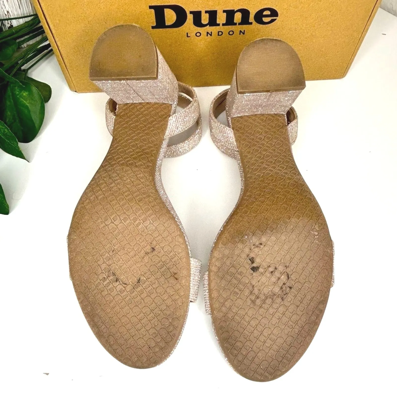 Dune London Glitter Sparkle Ankle Strap Block Heel‎ Sandals Party Shoes - Image 5