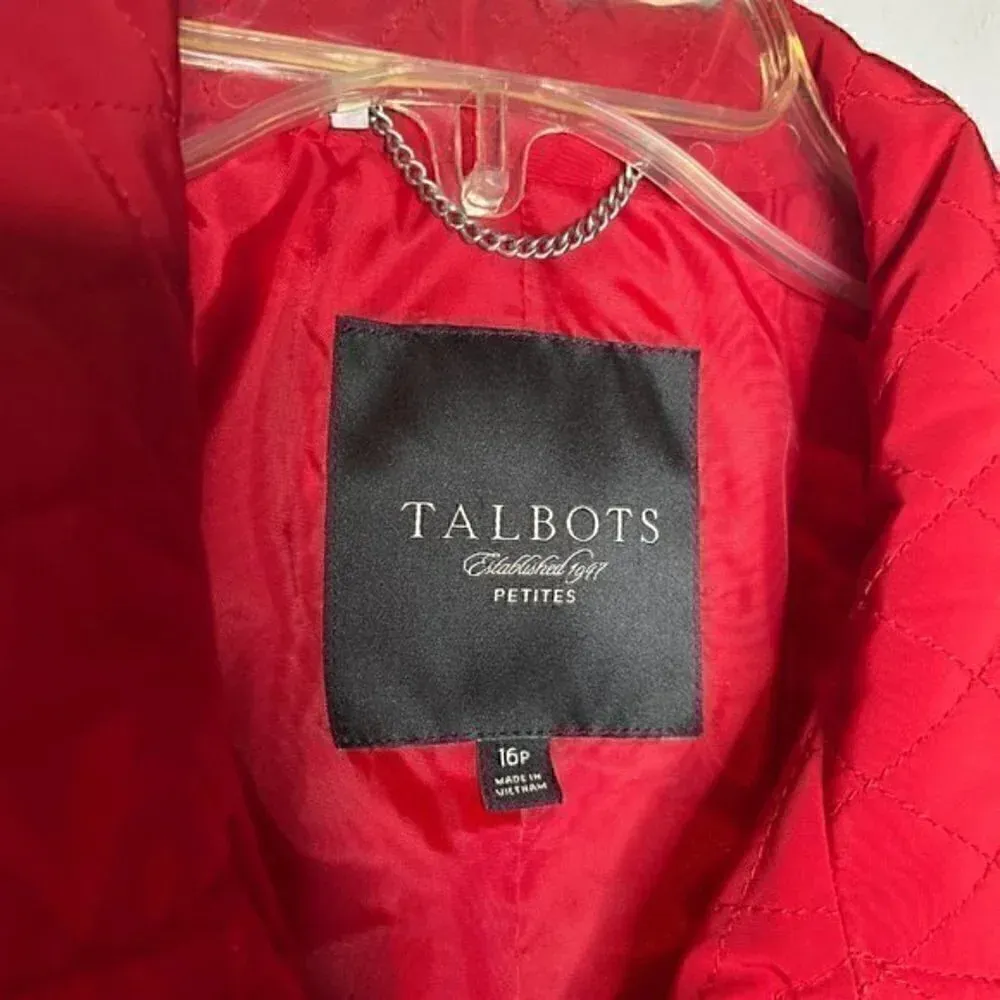 Talbots red quilted light jacket - Image 3