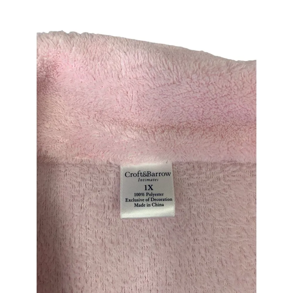 Croft & Barrow Women's Light Pink Front Zipper Robe - Image 3