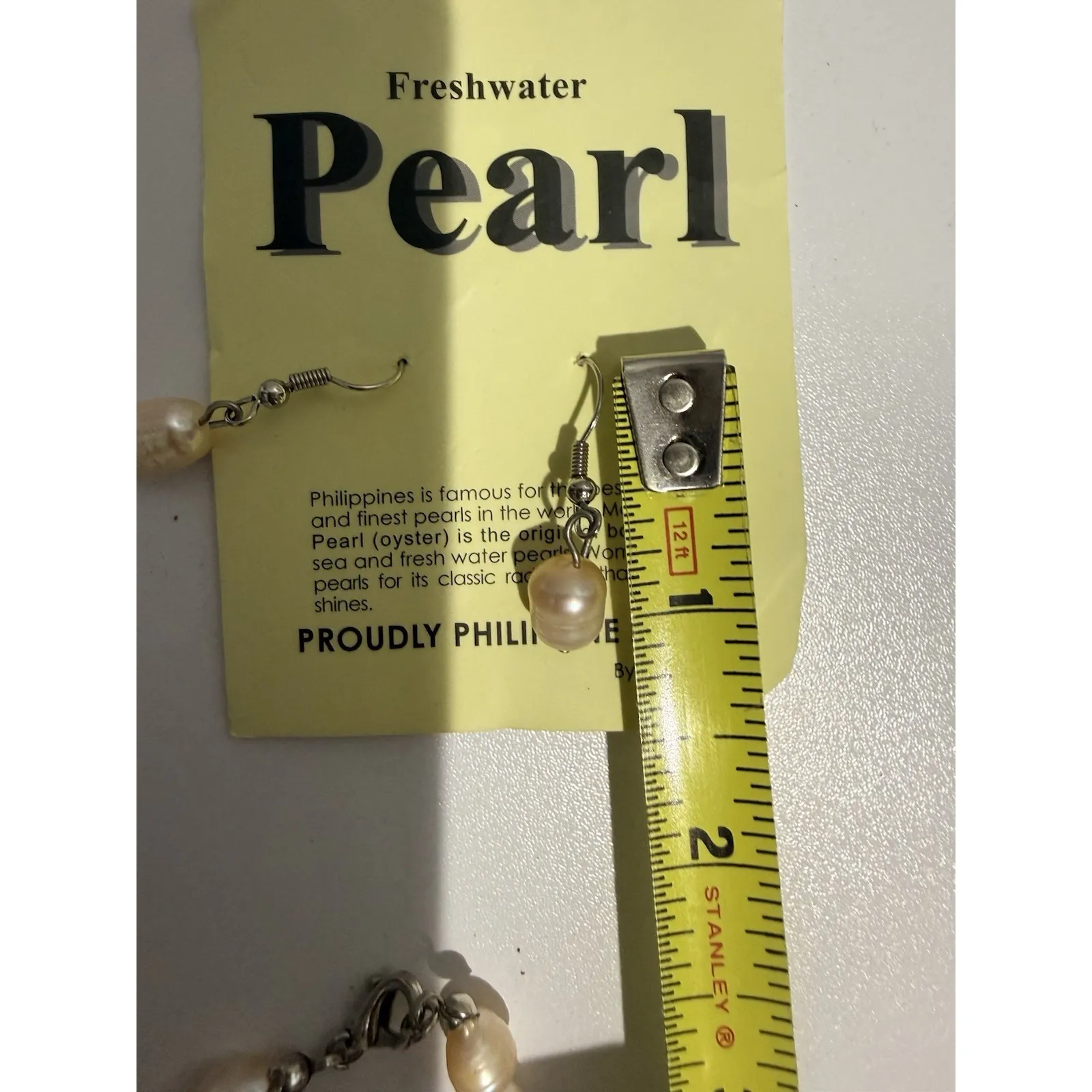 Fresh Water Peach Pearl Necklace, Bracelet & Post Earrings in Stainless Steel - Image 3