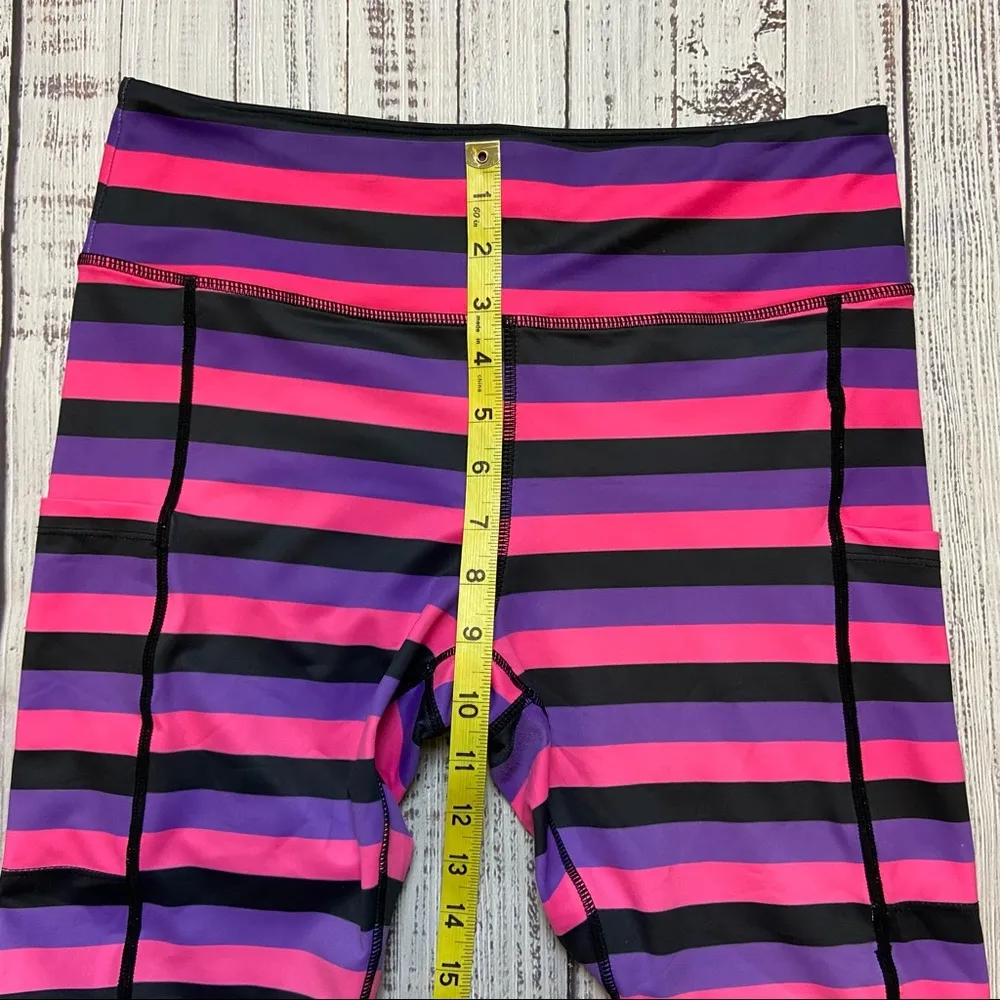 Belcorva Pink Purple Black Ombré Striped Capri. Size Medium. - Image 6