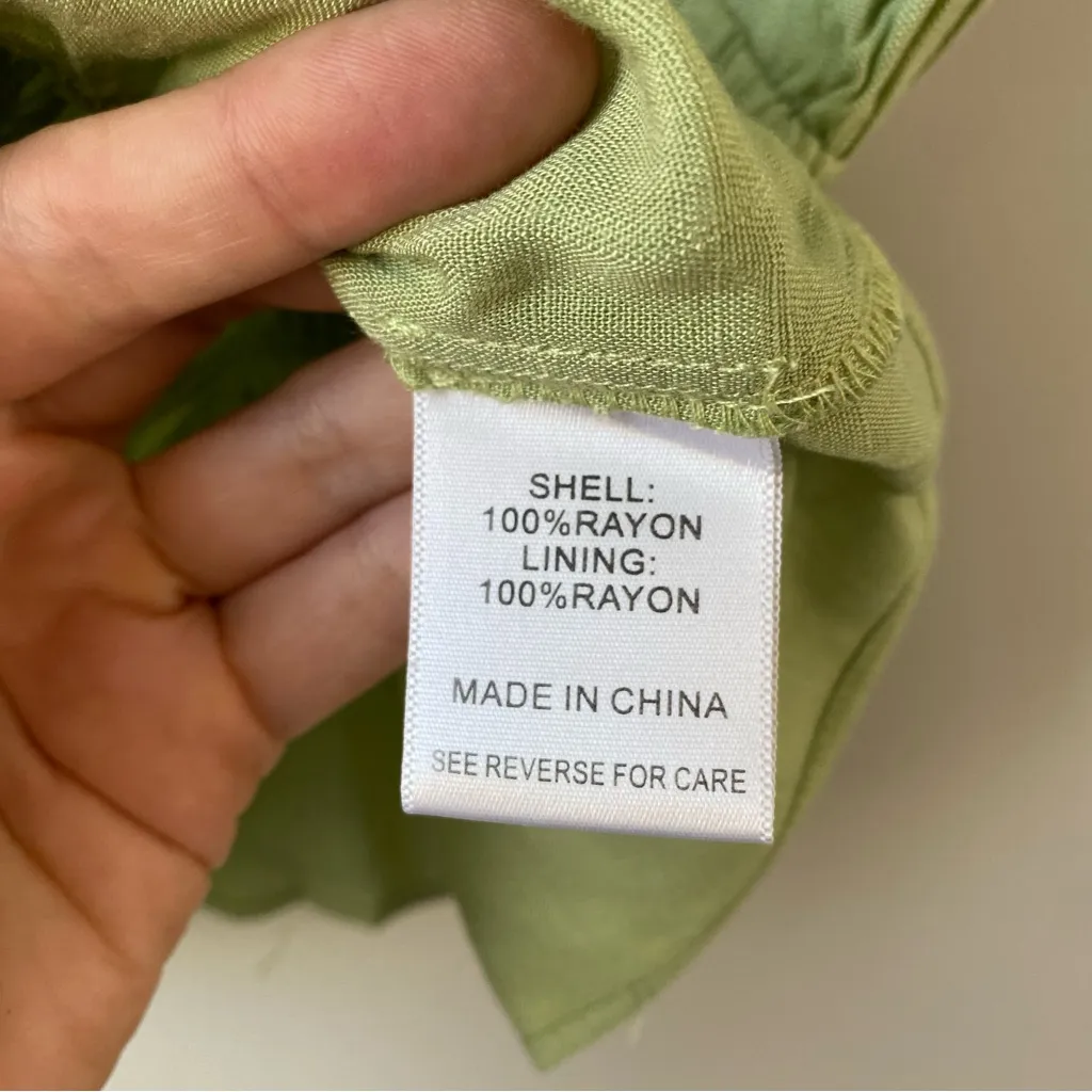 Lucy Paris Aniyah Smocked‎ Top Sage Green M - Image 4