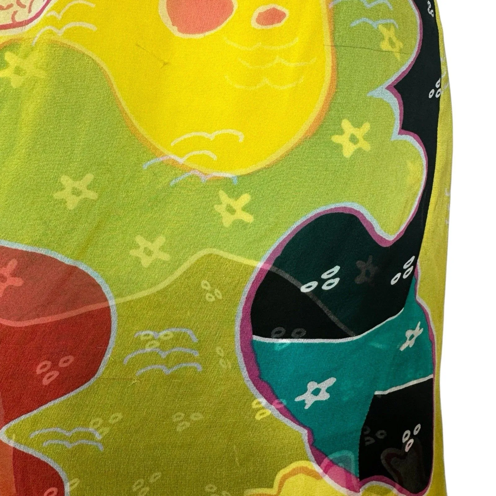 Y2K Diane Von Furstenberg Silk Strapless Dress US 6 Multicolor Artsy Fairy Hoco - Image 9