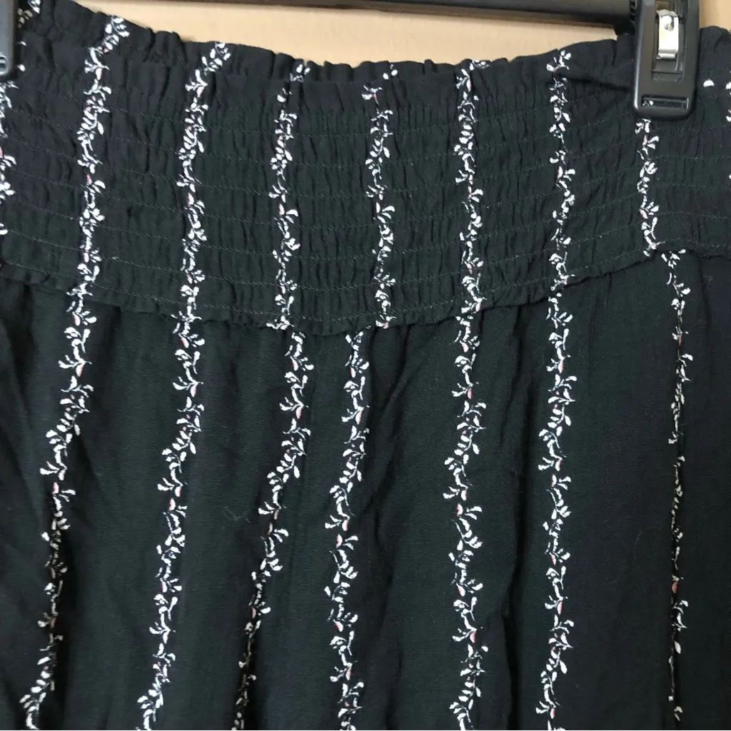 Three Dots Floral Printed Wide Leg Pull On Pants Black‎ Small - Image 3