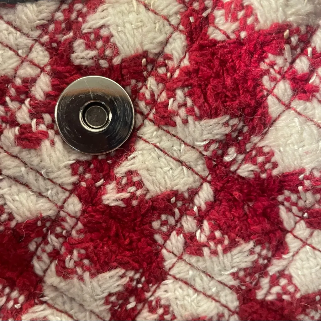 Americana Red/white with black trim tote magnetic snap purse/ Bag - Image 11