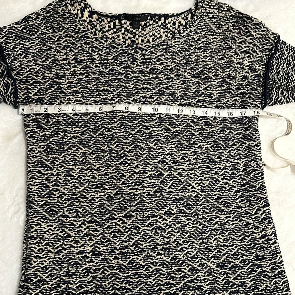 J. Crew wide neck size small navy blue nautical oversized thick knit sweater - Image 7