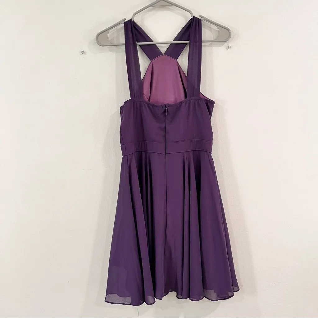 Lulus Forevermore Dusty Purple Halter Sleeveless Skater‎ Dress SMALL - Image 7