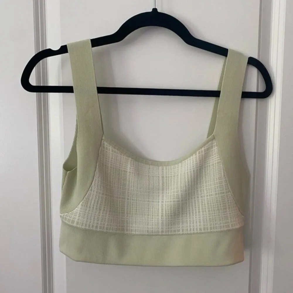 Cmeo Collective Relaunch Sleeveless Knit Crop Top in Citron Check S - Image 5