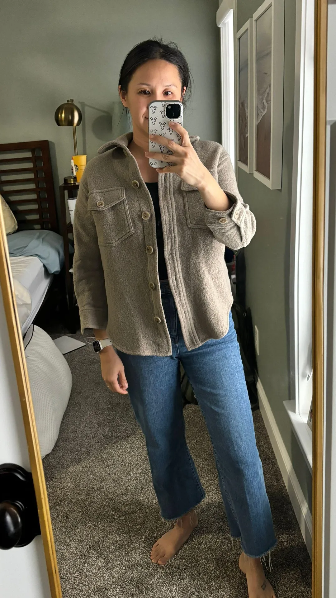 Wilfred Free The Ganna Shirt Jacket - Beige with Olive tones, Sz S - Image 8