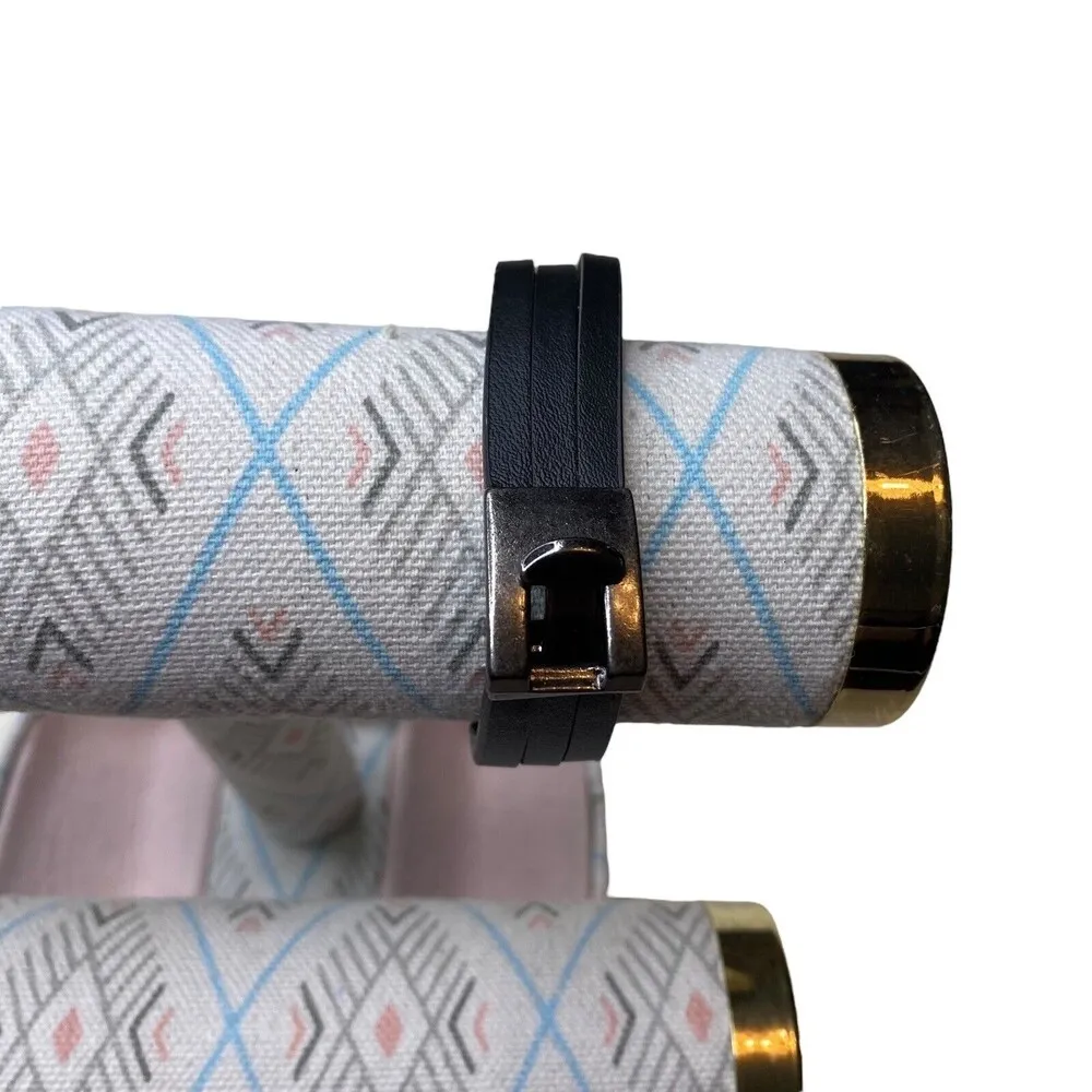 Unbranded Triple Layer Black Pleather Cuff Bracelet - Image 2