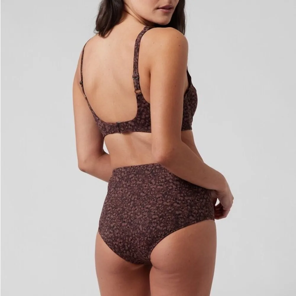 NWOT Athleta Bondi Bra Cup Bikini Top in Floral Camo Decadent Chocolate 32B/C - Image 3