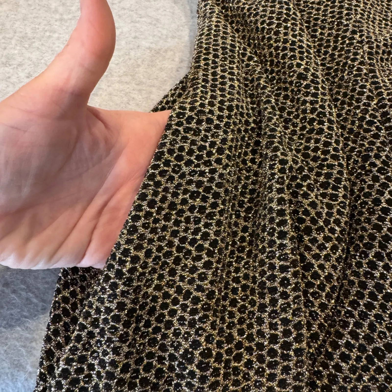 Torrid Festive Midi‎ Dress Gold Metallic Sleeveless A-Line Pockets 2x Lined - Image 5