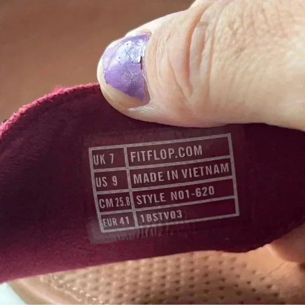 Fitflop Sandals Banda Glitz Thong Wedge Fuschia Pink Rhinestones Womens US 9 - Image 11